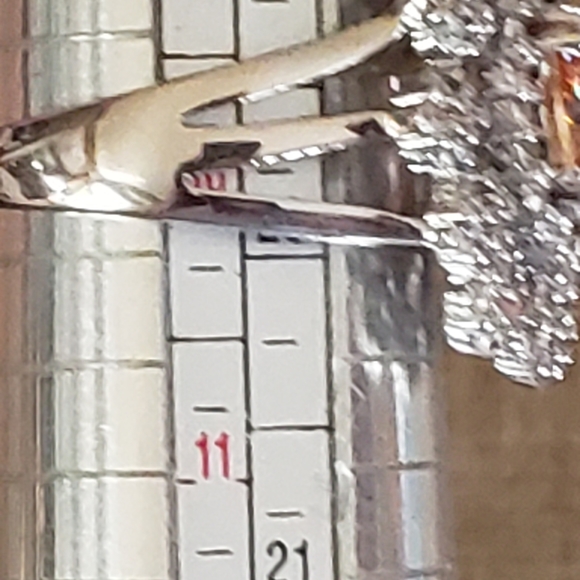 NWT Morganite & CZ cocktail ring Size 10 GORGEOUS 925 - Picture 2 of 3